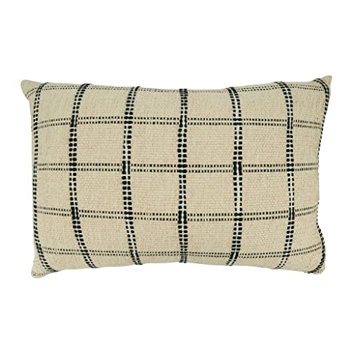 Fennco Styles Stitched Checkered Cotton Throw Pillow