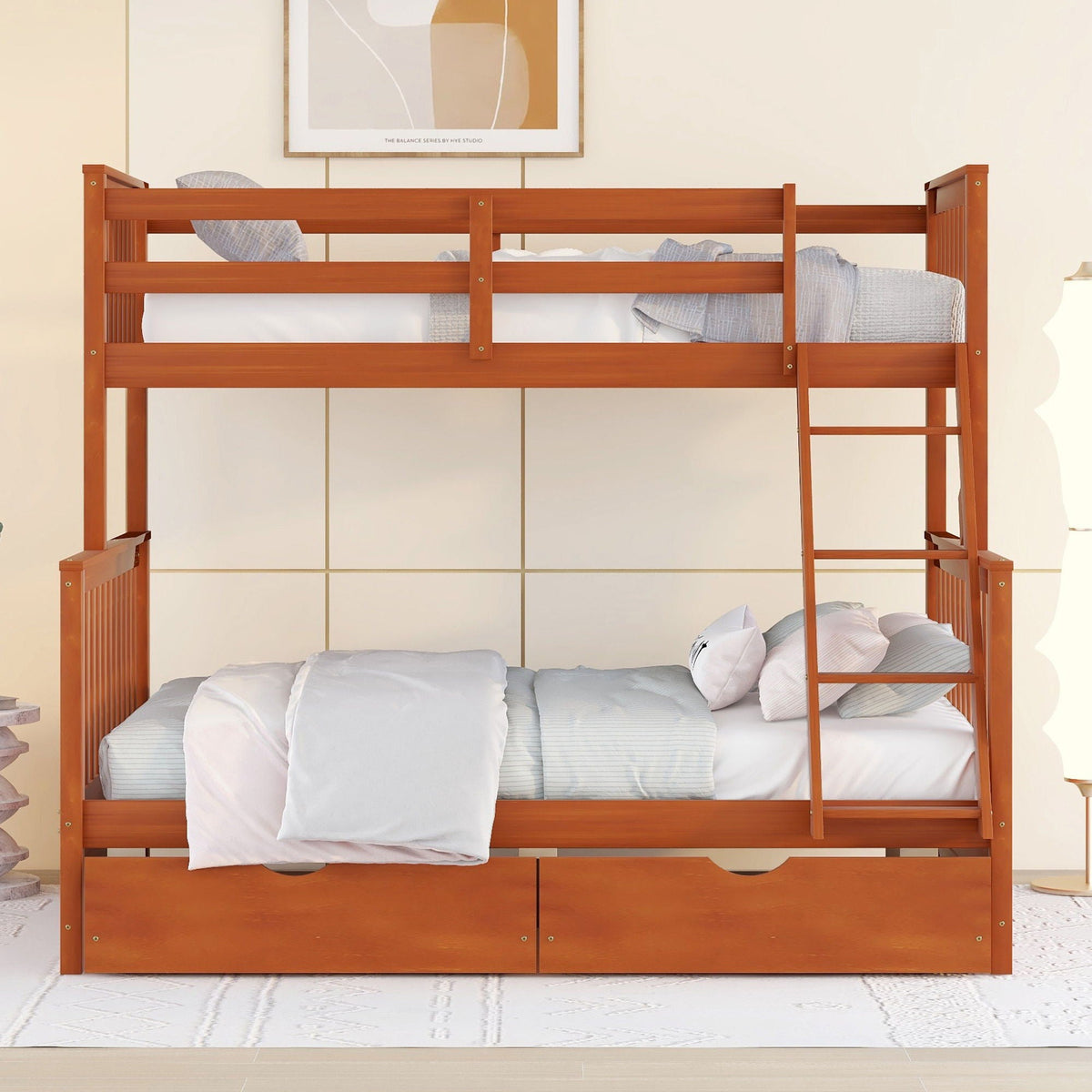 Bunk Bed With Ladders & 2 Storage Drawers