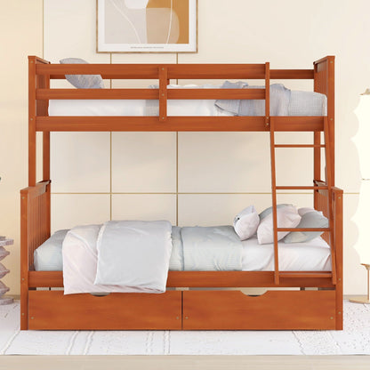 Bunk Bed With Ladders & 2 Storage Drawers