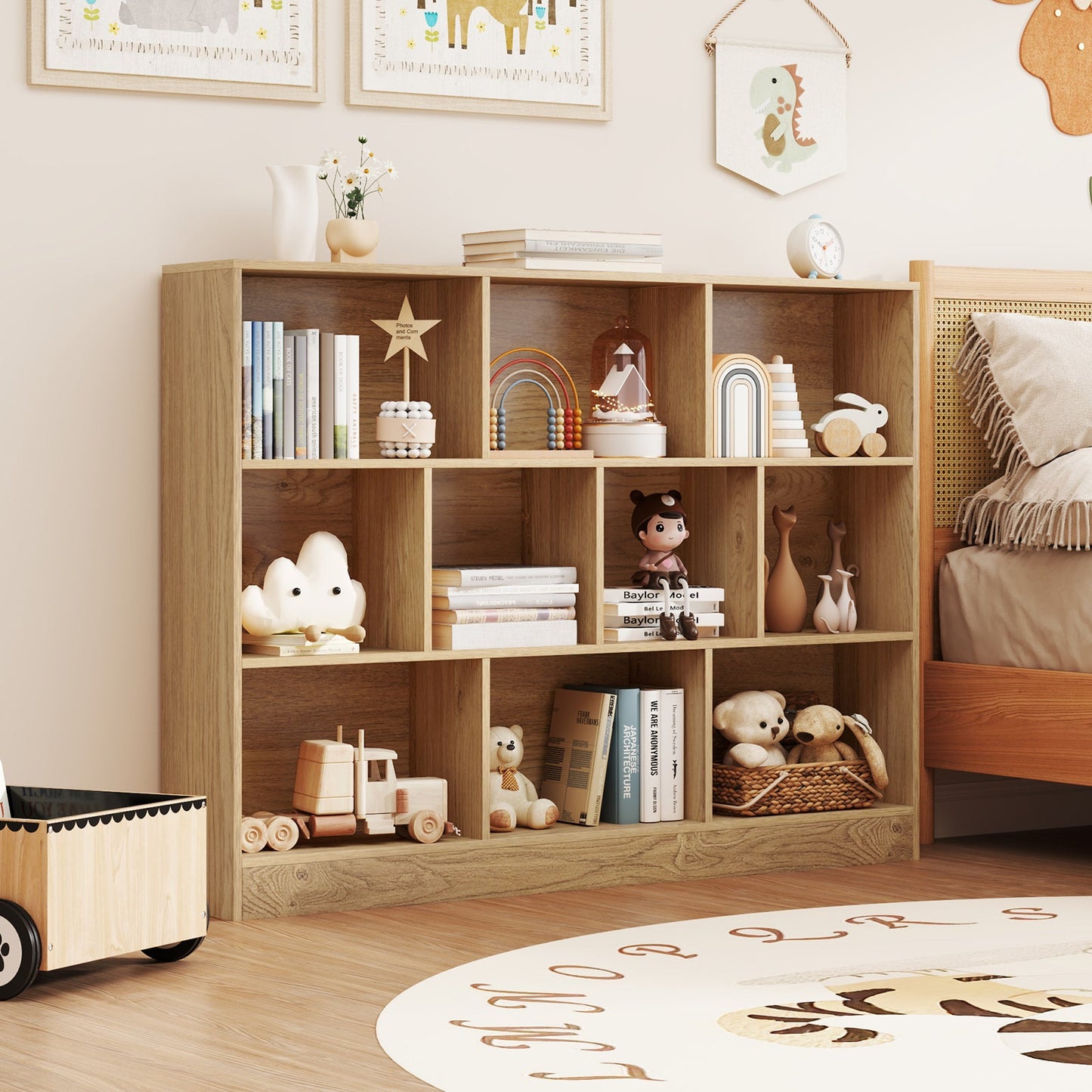 41-Inch Wooden Toy Storage Organizer