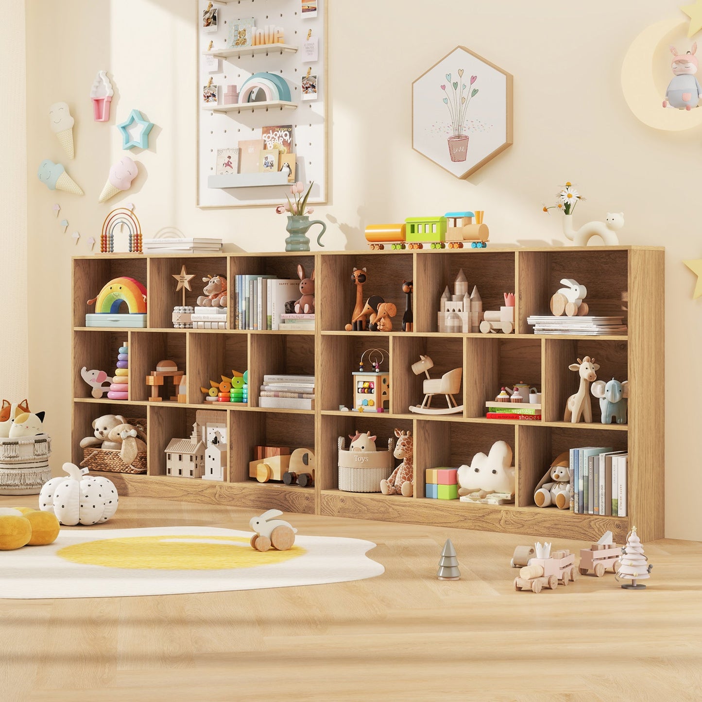 41-Inch Wooden Toy Storage Organizer
