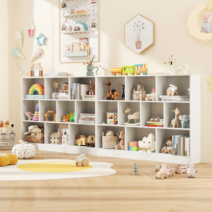 White 41-Inch Wooden Toy Storage Organizer