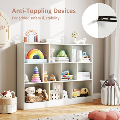 White 41-Inch Wooden Toy Storage Organizer
