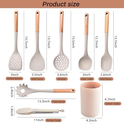 8-Piece Silicone Cooking Utensils Set with Holder
