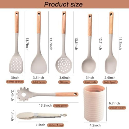 8-Piece Silicone Cooking Utensils Set with Holder