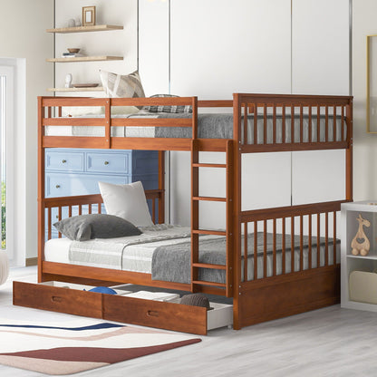 Bunk Bed With Ladders & 2 Storage Drawers