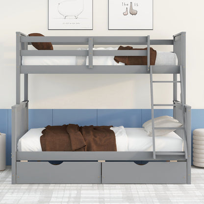 Bunk Bed With Ladders & 2 Storage Drawers
