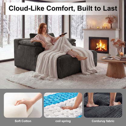 Deep Seat Sleeper Couch for Living Room
