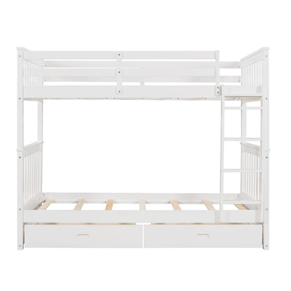 Bunk Bed With Ladders & 2 Storage Drawers