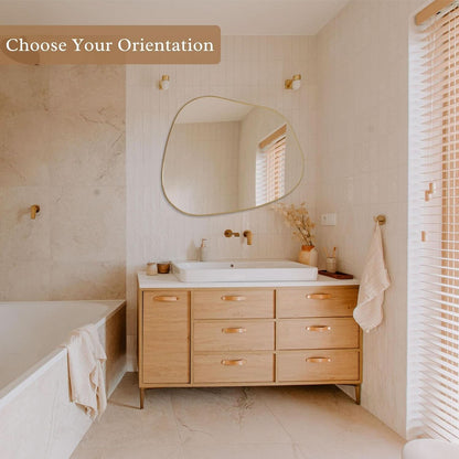 Contemporary Wall Mirror With Gold Fram