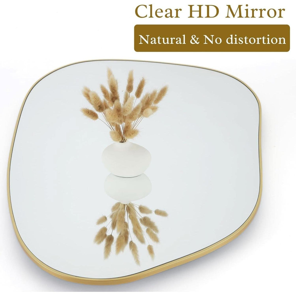 Contemporary Wall Mirror With Gold Fram