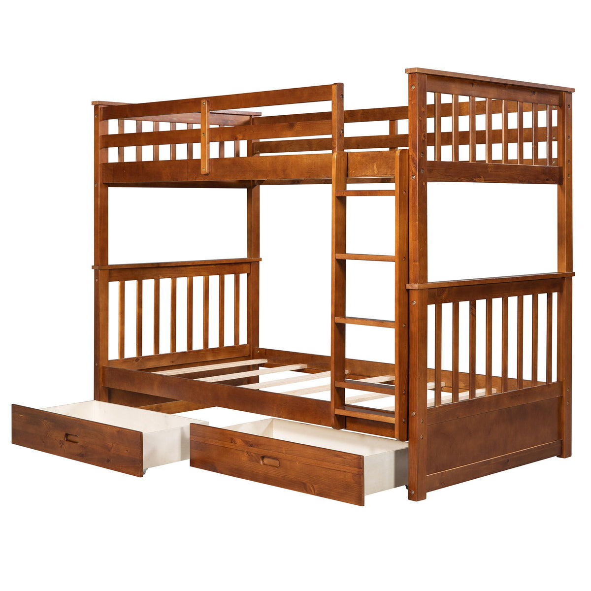 Bunk Bed With Ladders & 2 Storage Drawers