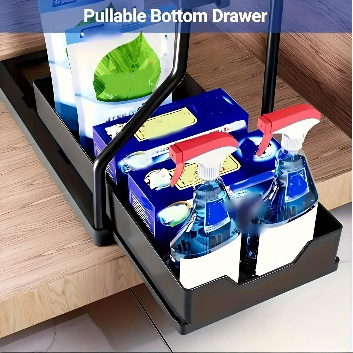 Under Sink Organizer with Sliding Shelves