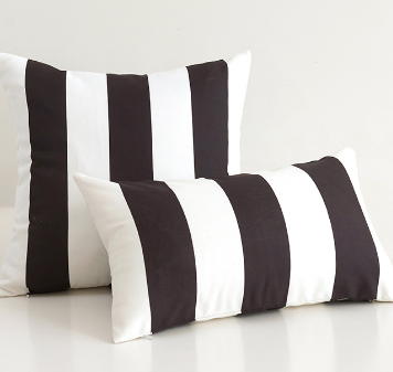 Waterproof Outdoor Striped Throw Pillow with Insert