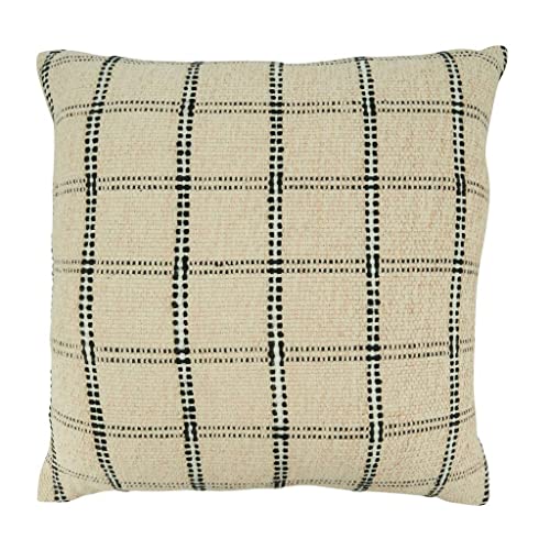Fennco Styles Stitched Checkered Cotton Throw Pillow