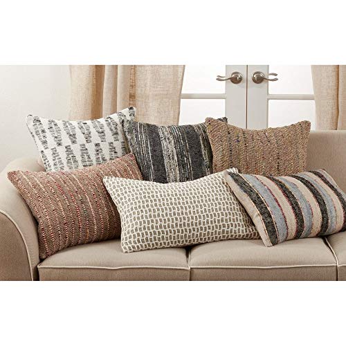 Fennco Styles Grey Diamond Design Cotton Throw Pillow