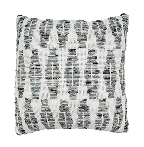 Fennco Styles Grey Diamond Design Cotton Throw Pillow