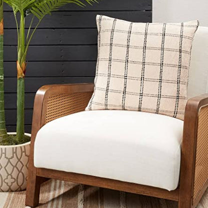 Fennco Styles Stitched Checkered Cotton Throw Pillow