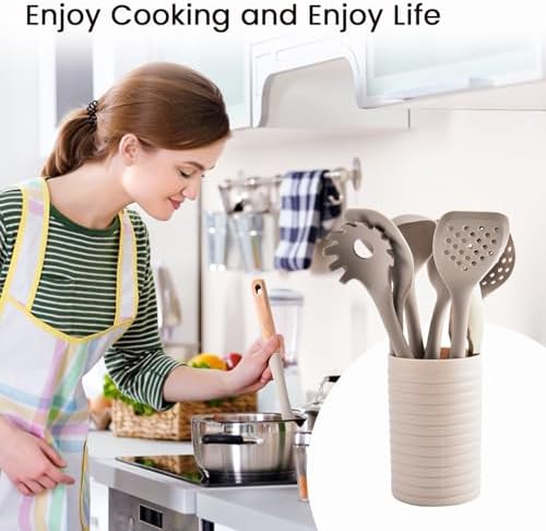 8-Piece Silicone Cooking Utensils Set with Holder