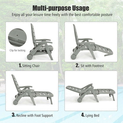 Adjustable Folding Lounger Chaise Chair