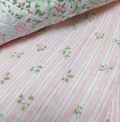 Pink Lace Ruffle Patchwork Quilt Bedding Set