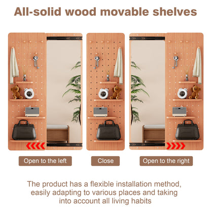 Wall Mounted Full Length Mirror with Shelf