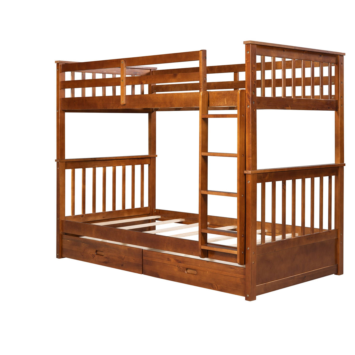 Bunk Bed With Ladders & 2 Storage Drawers