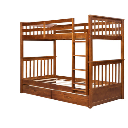 Bunk Bed With Ladders & 2 Storage Drawers