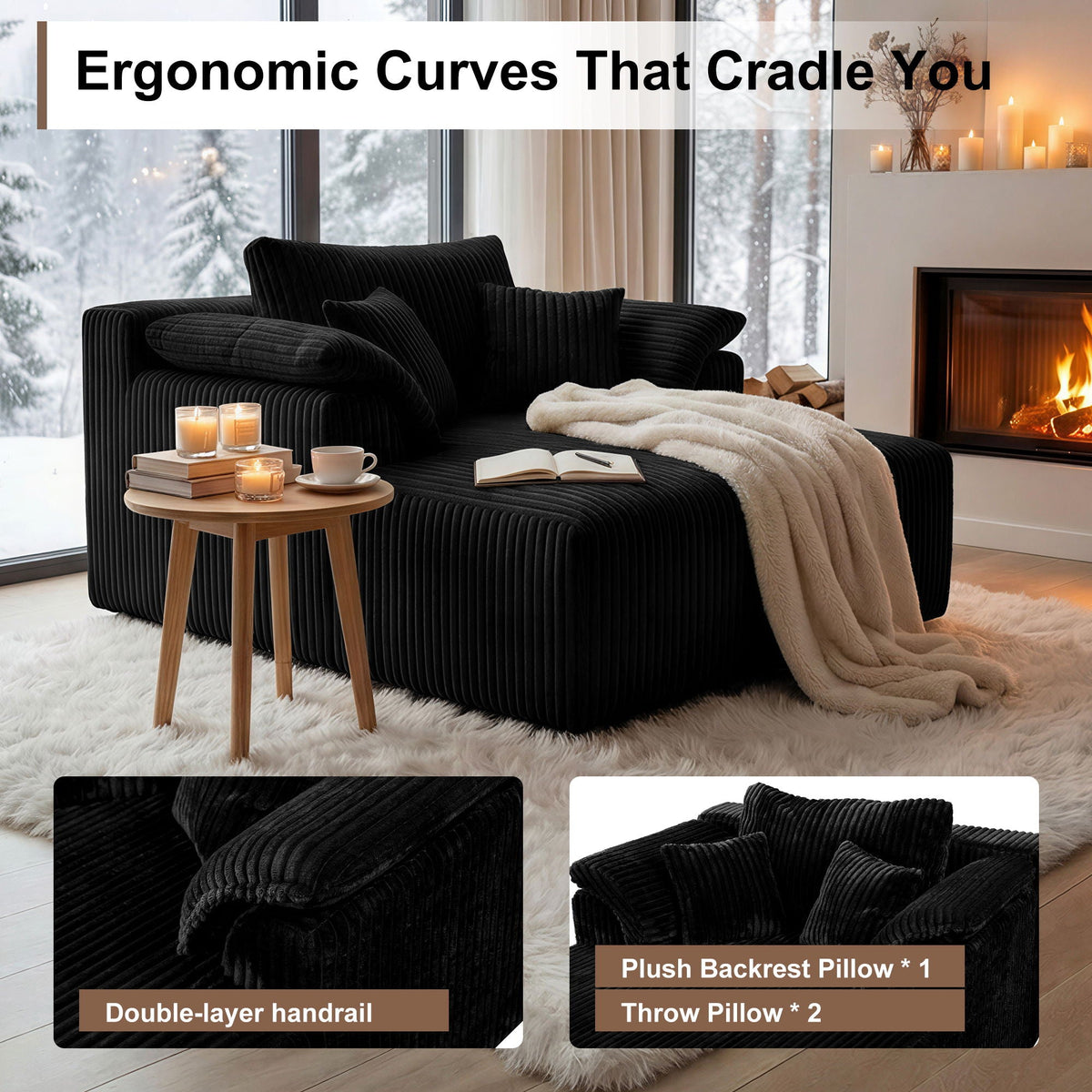 Deep Seat Sleeper Couch for Living Room