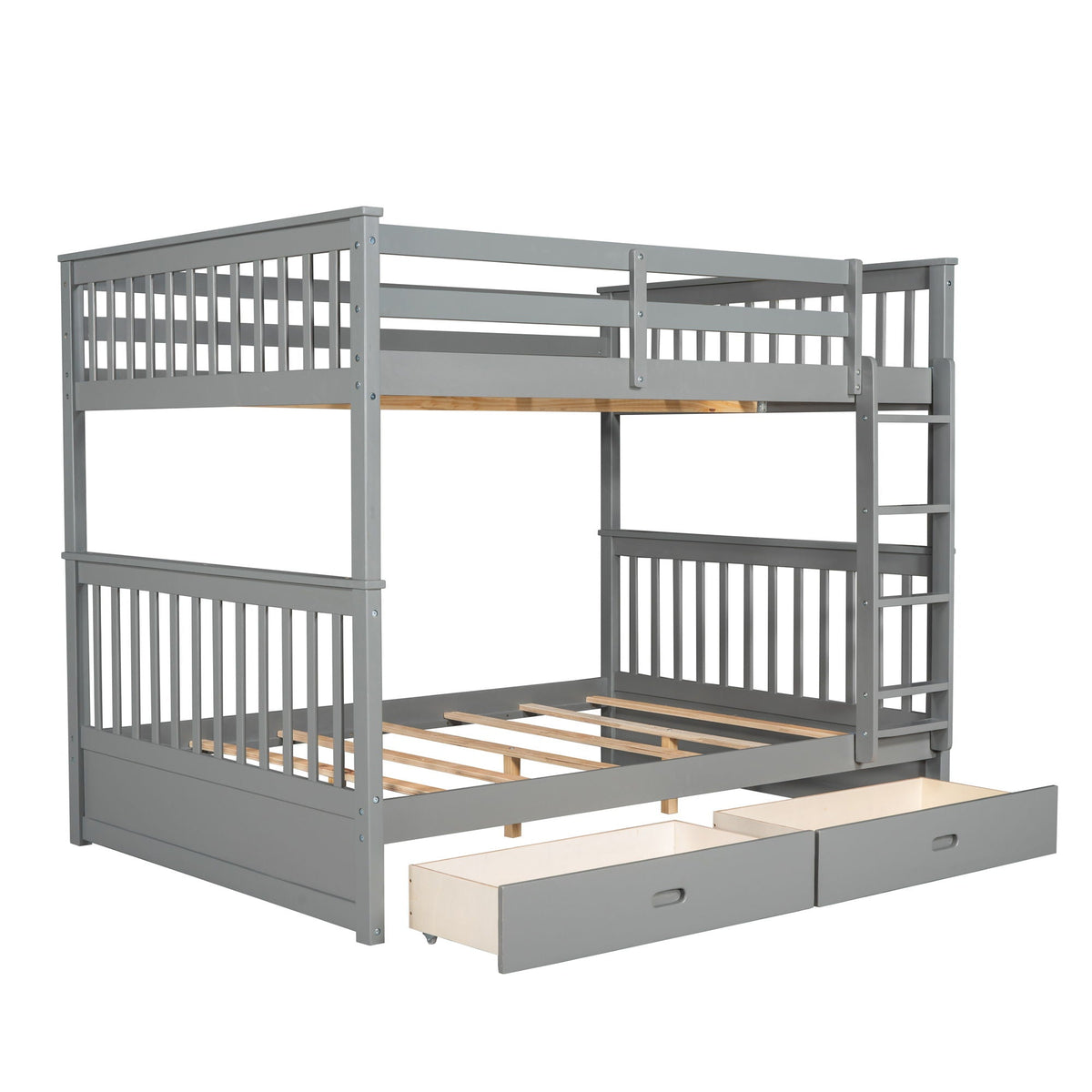 Bunk Bed With Ladders & 2 Storage Drawers