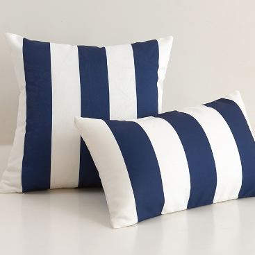 Waterproof Outdoor Striped Throw Pillow with Insert