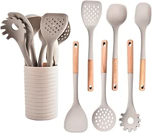 8-Piece Silicone Cooking Utensils Set with Holder