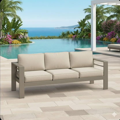 3-Seat All-Weather Patio Sofa with Cushions