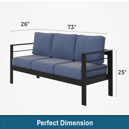 3-Seat All-Weather Patio Sofa with Cushions