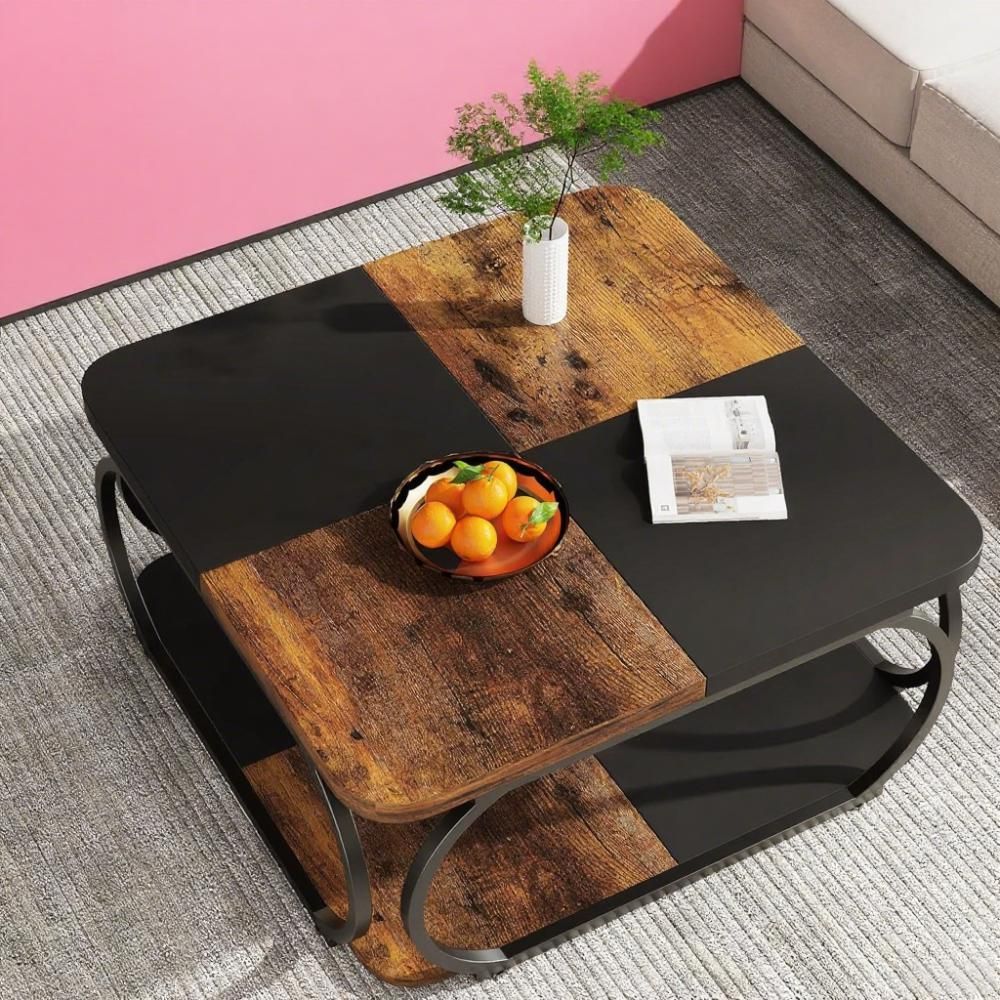 Black Brown Wood Coffee Table
