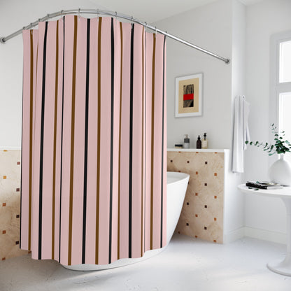 Sophisticated Pink Striped Shower Curtain