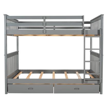 Bunk Bed With Ladders & 2 Storage Drawers