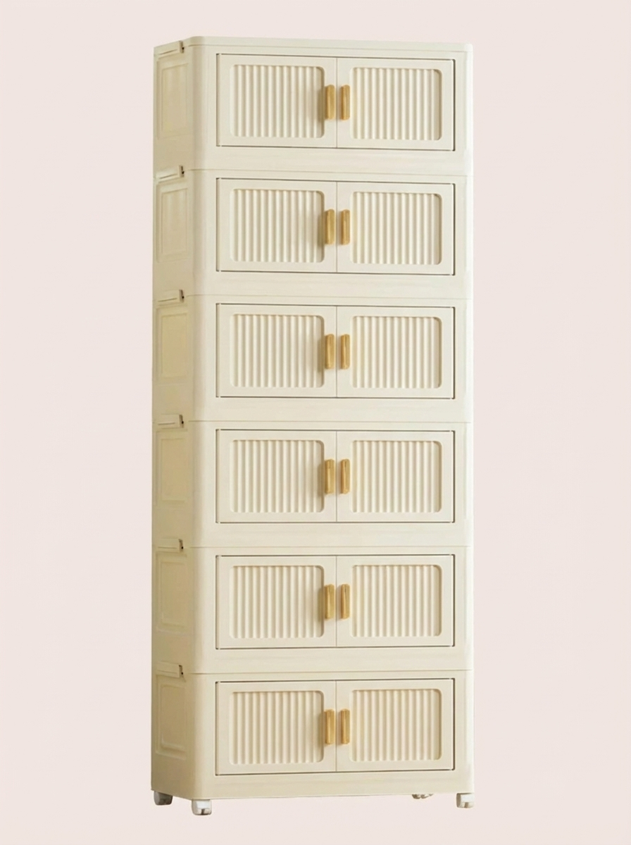 Foldable Rolling Storage Bin Cabinet