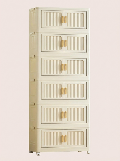 Foldable Rolling Storage Bin Cabinet