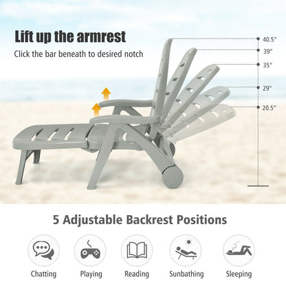 Adjustable Folding Lounger Chaise Chair