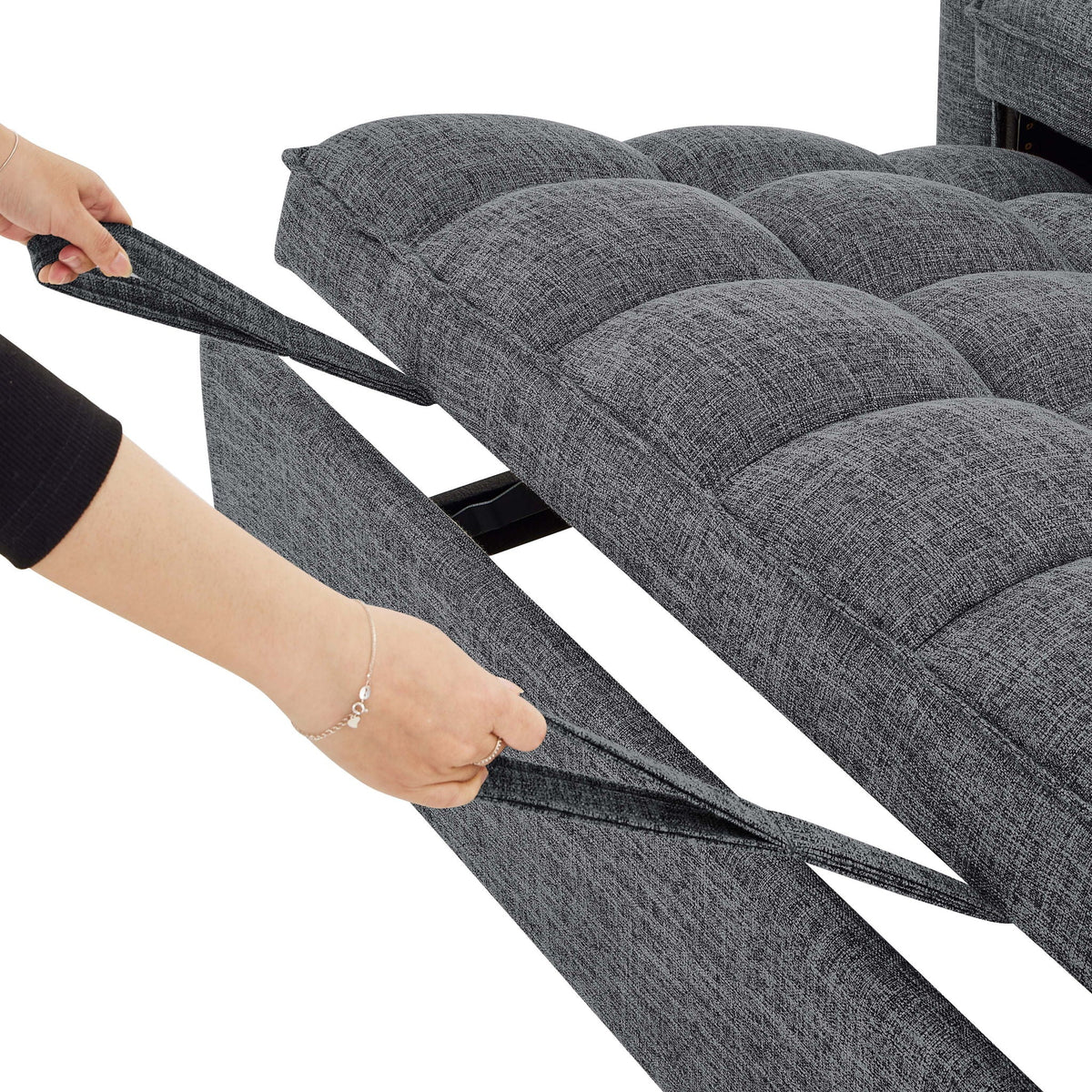 Sienna Tufted Convertible Sleeper Sofa with Chaise