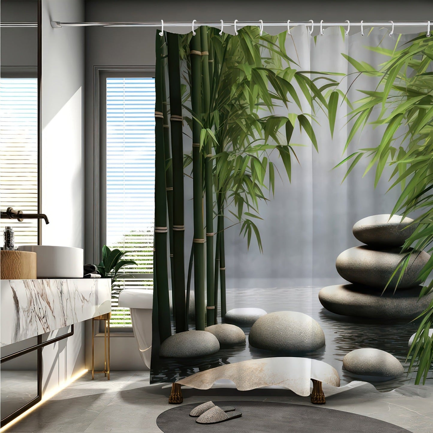 Quiet Bathroom Decorative Partition Curtain