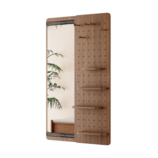 Wall Mounted Full Length Mirror with Shelf