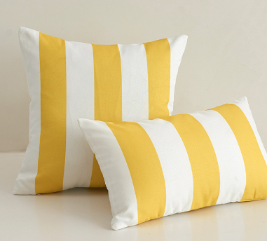 Waterproof Outdoor Striped Throw Pillow with Insert
