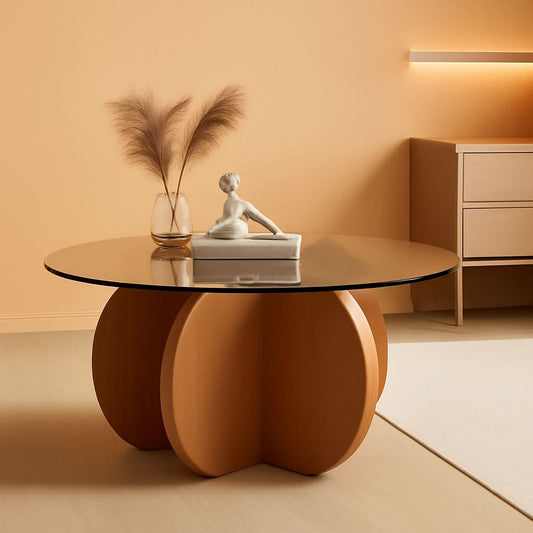 Contemporary Circular Glass Coffee Table
