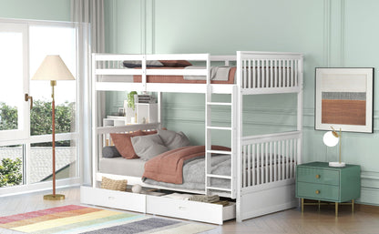 Bunk Bed With Ladders & 2 Storage Drawers