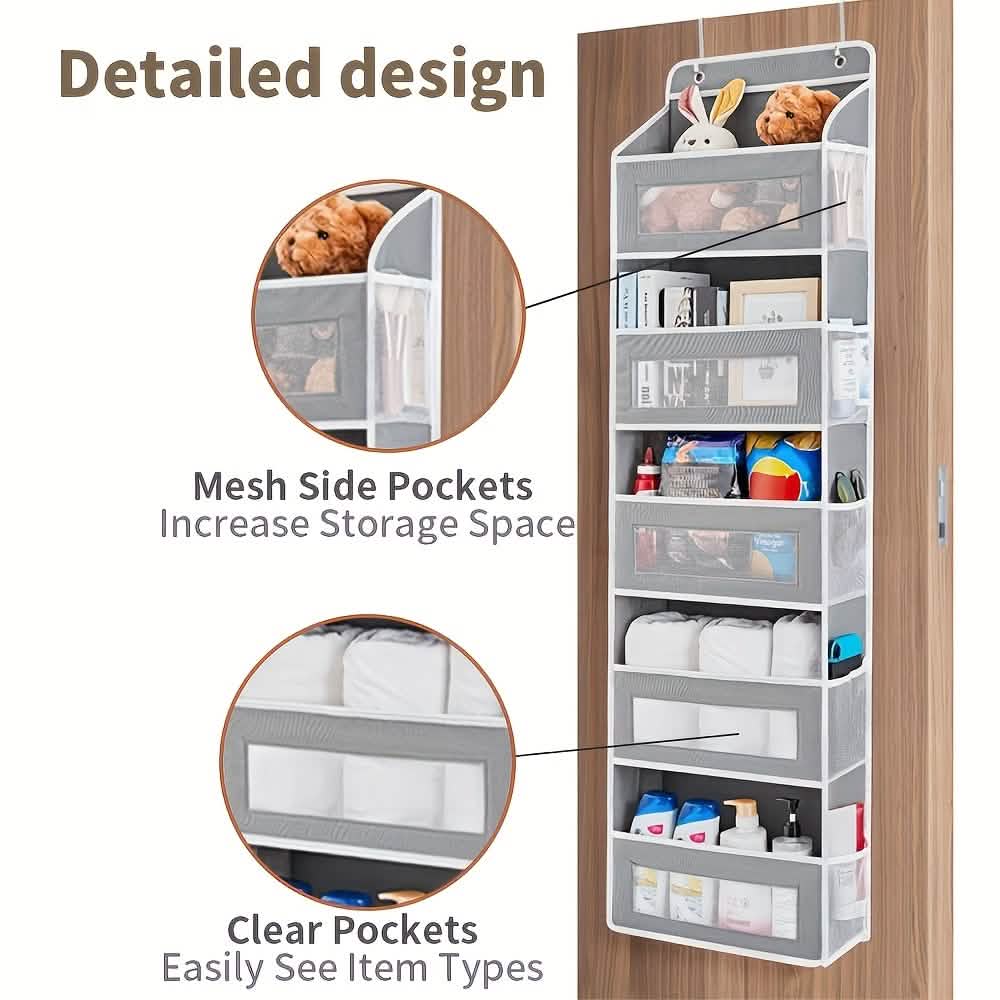 5-Tier Over-The-Door Storage Box Organizer