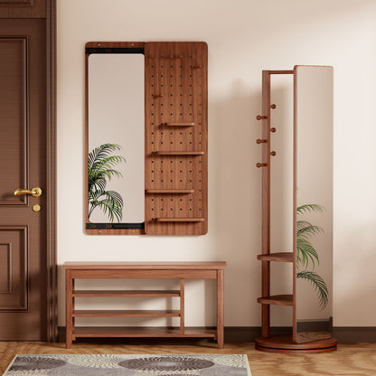 Wall Mounted Full Length Mirror with Shelf