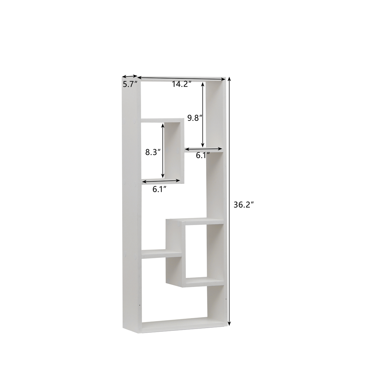 Freestanding Wooden Bookshelf with 5 Storage Cubes