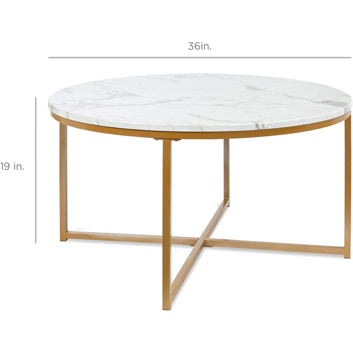 Round Faux Marble Coffee Table